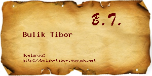 Bulik Tibor névjegykártya